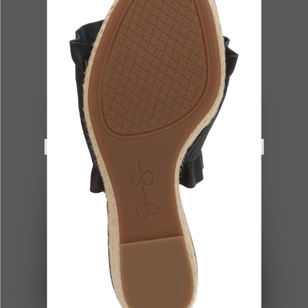 NWT Jessica Simpson black espadrille wedge - Picture 5 of 5